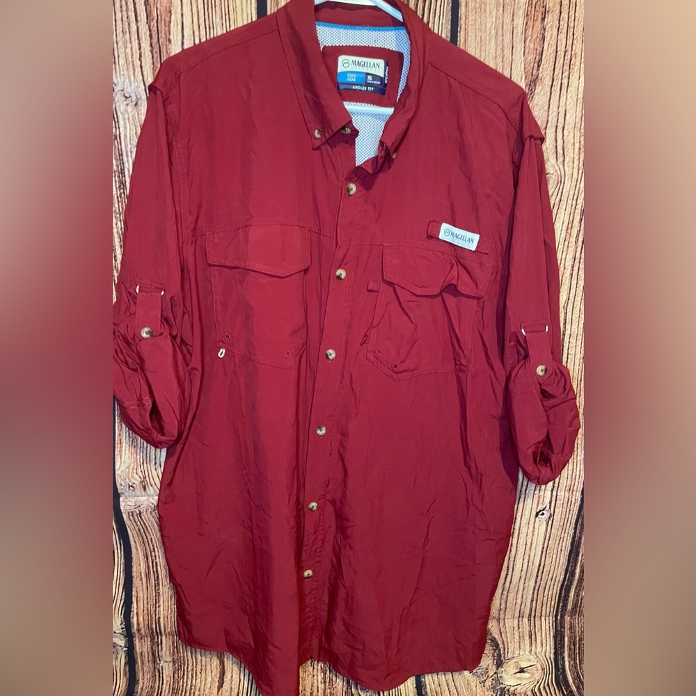 Magellan Outdoors Red Angler Fit Shirt